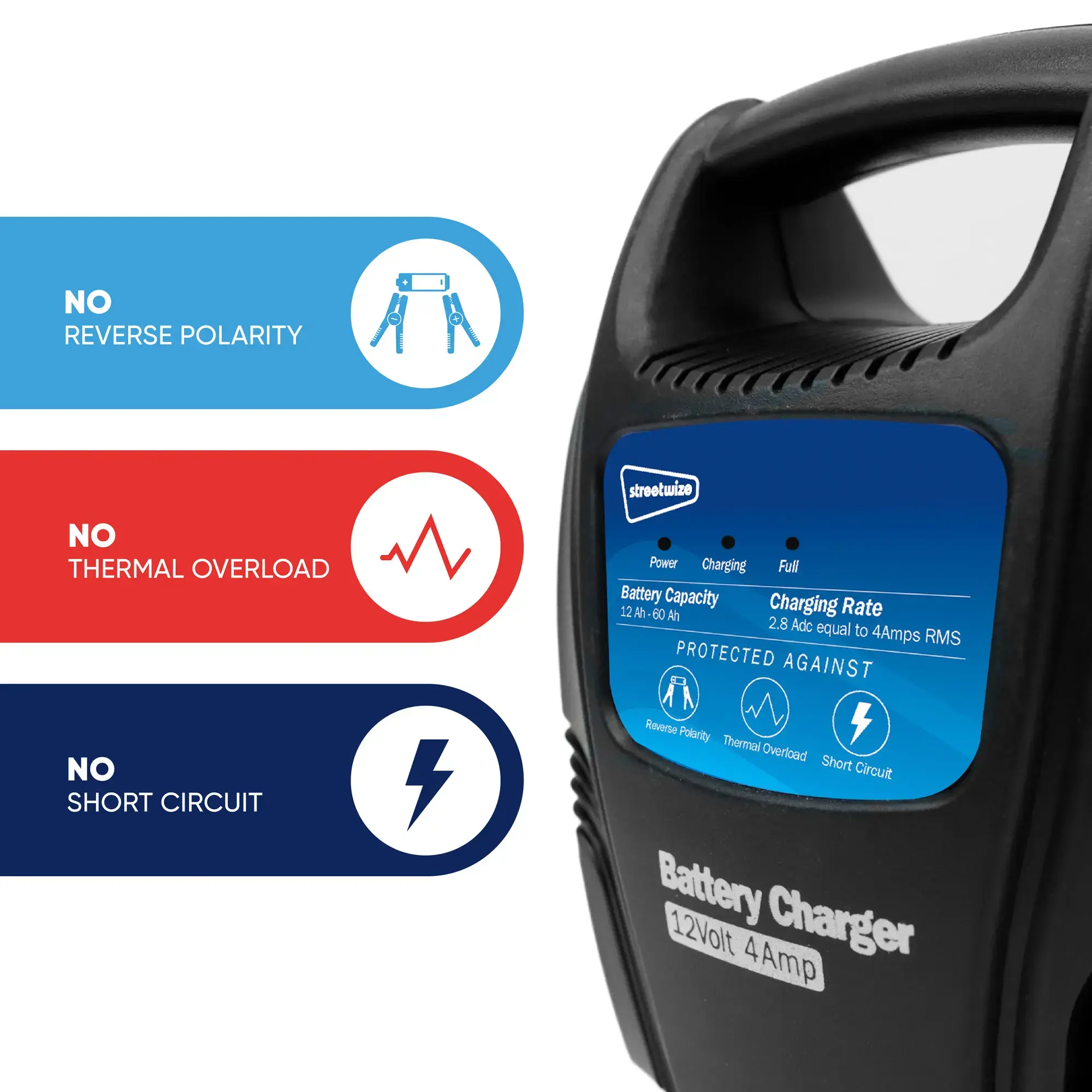 Streetwize Battery Charger - 4 amp