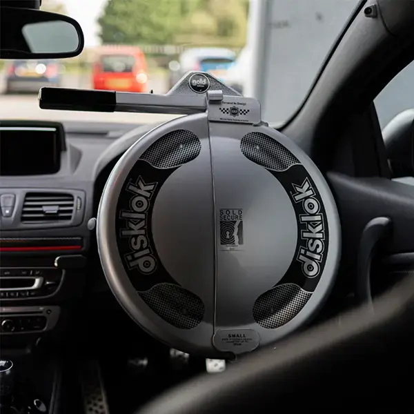 DISKLOK Gold Edition Steering Lock Silver Medium (39-41.5cm)