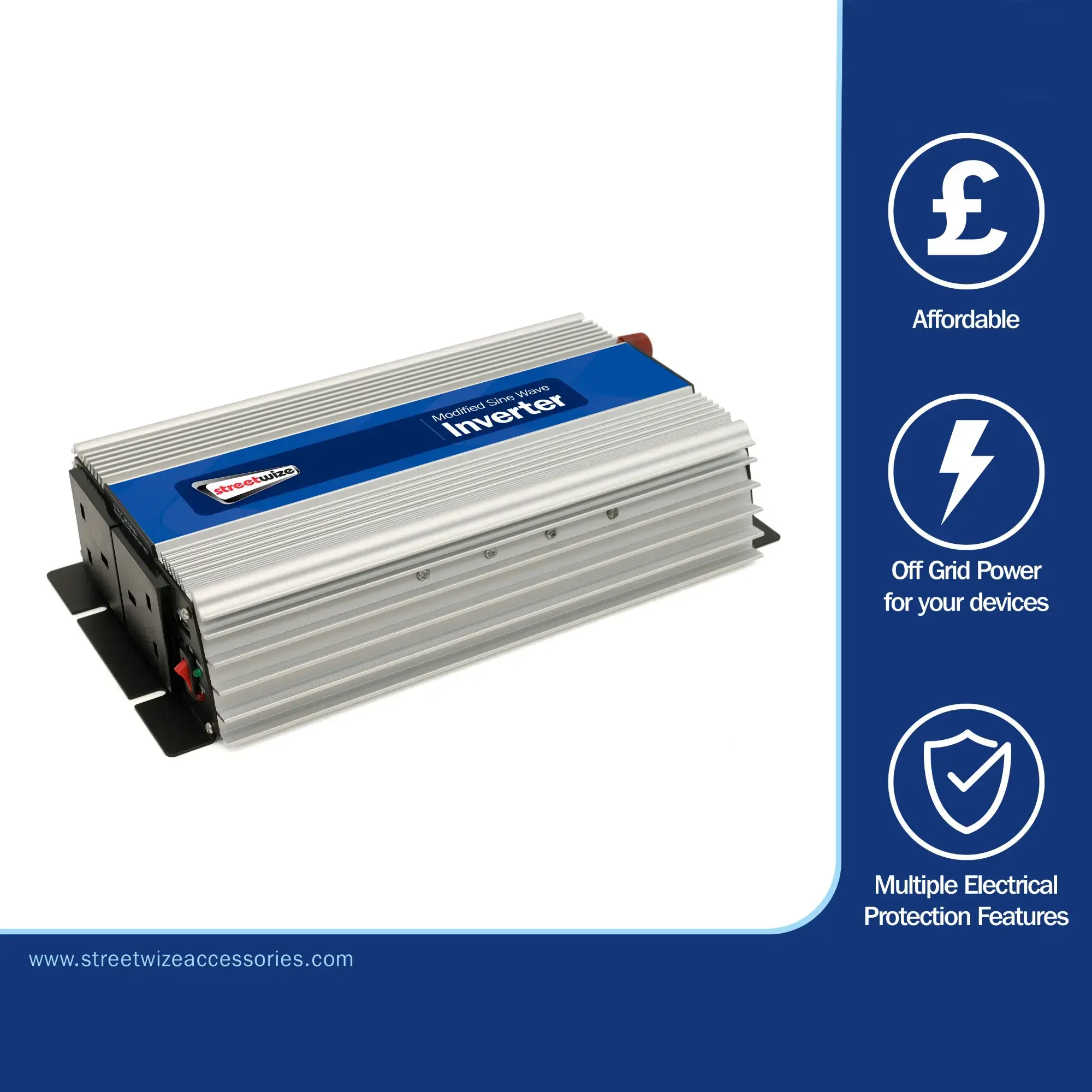 Streetwize 1500W (3000W Peak) Modified Sine Wave Inverter