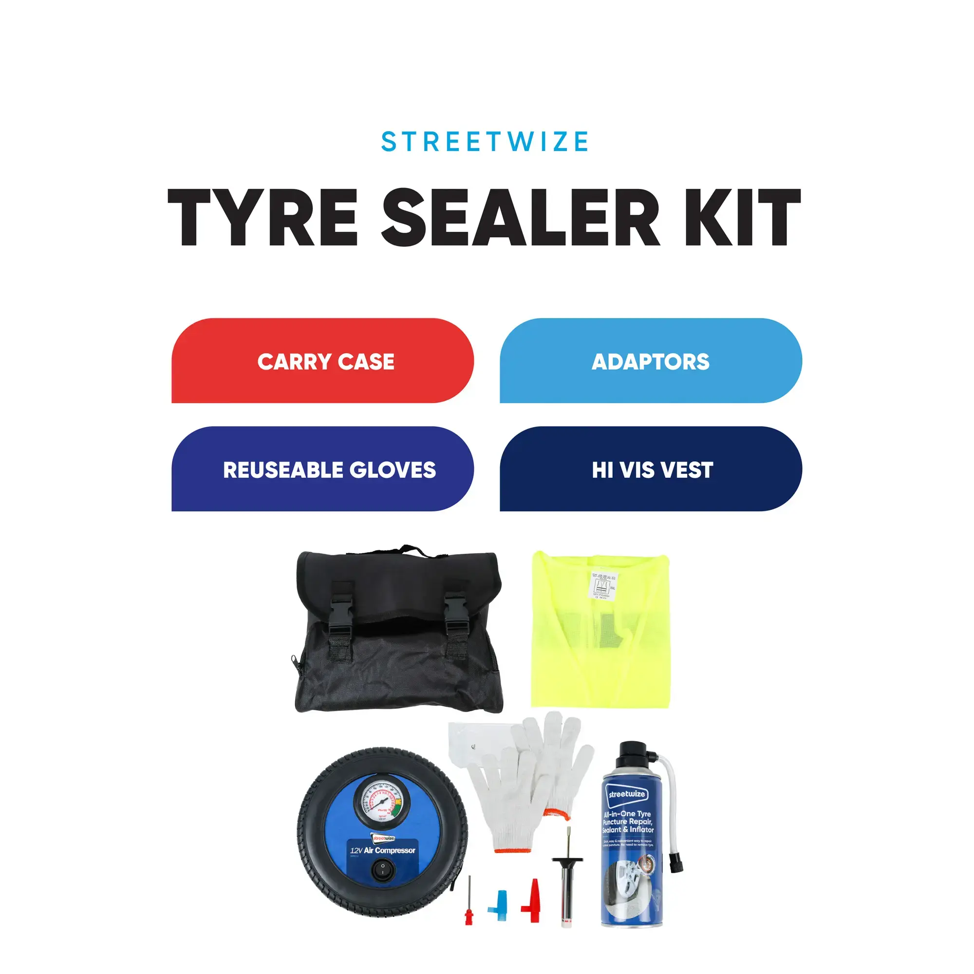 Streetwize Tyre Sealer & Inflator Kit