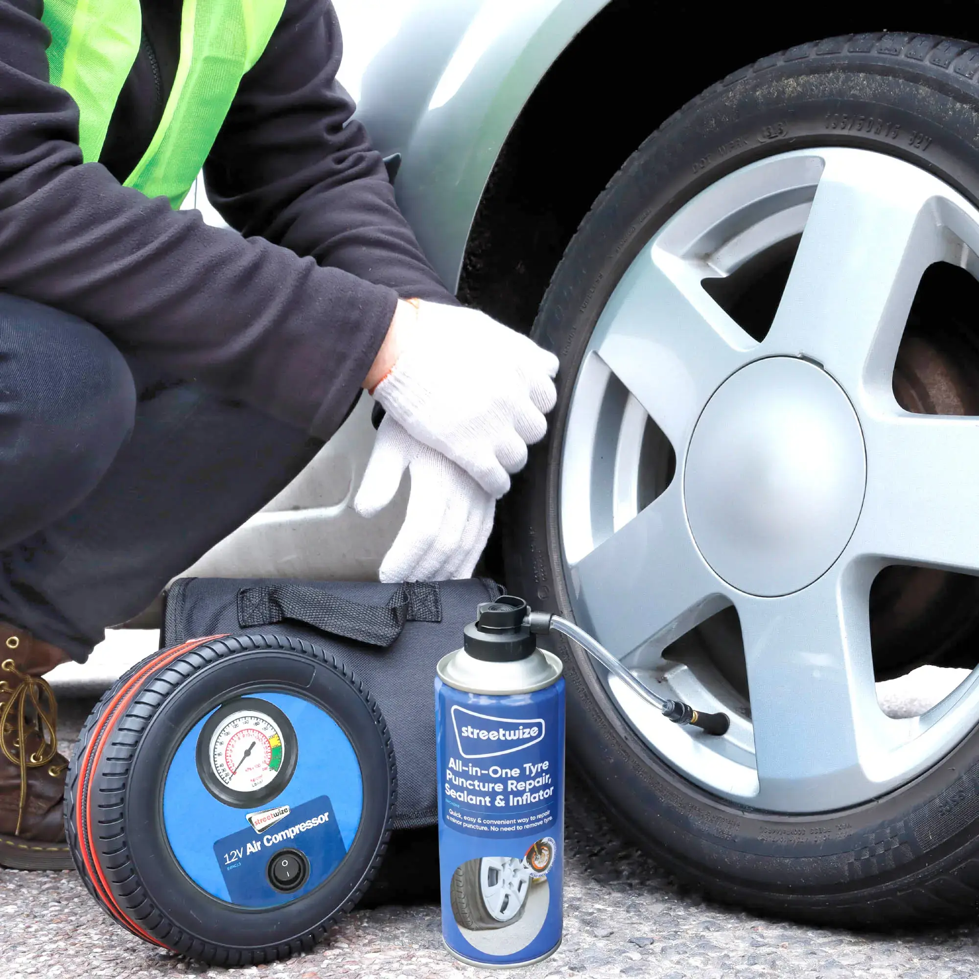 Streetwize Tyre Sealer & Inflator Kit