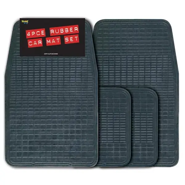 Streetwize 4 piece Rubber Mat Set -  Black