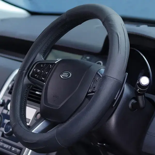 Streetwize Luxury Steering Wheel Cover - All Black Leather (Universal)