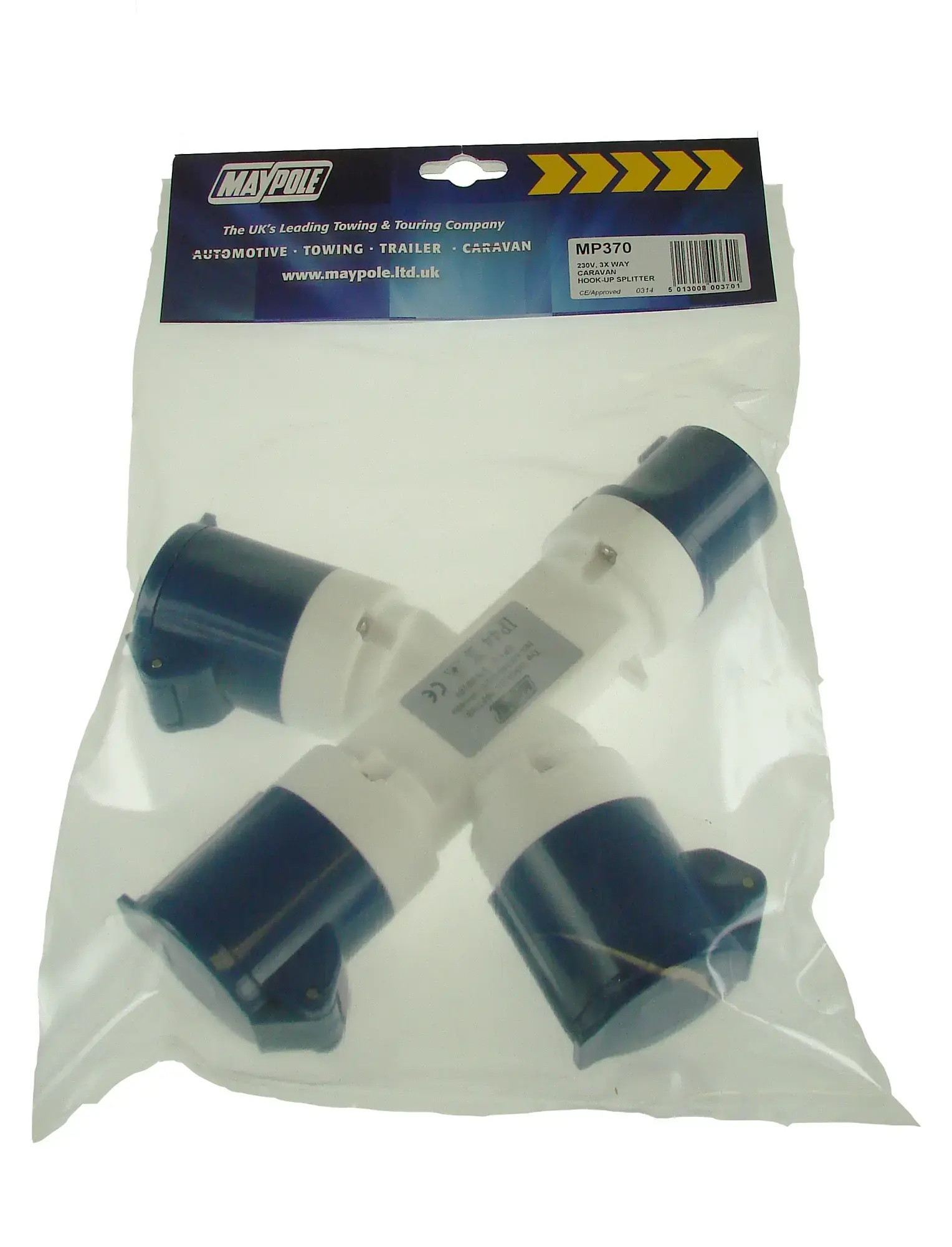 Maypole Caravan 230V 3Way Hook-Up Splitter