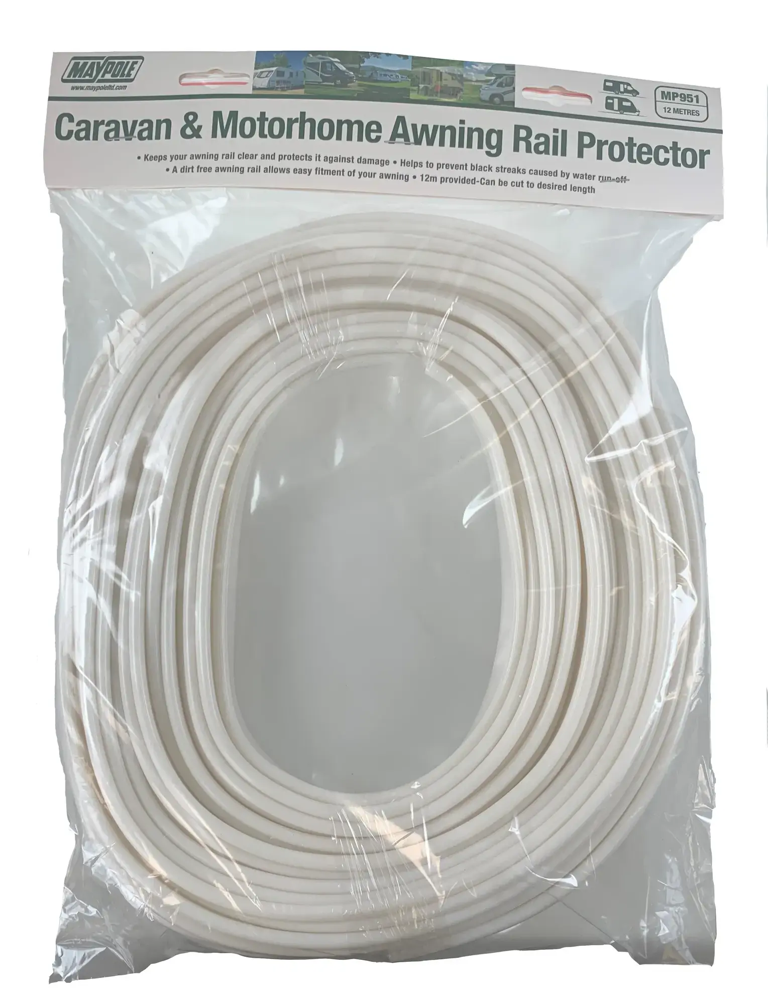 Maypole MP951 12M White Caravan Awning Rail Protector