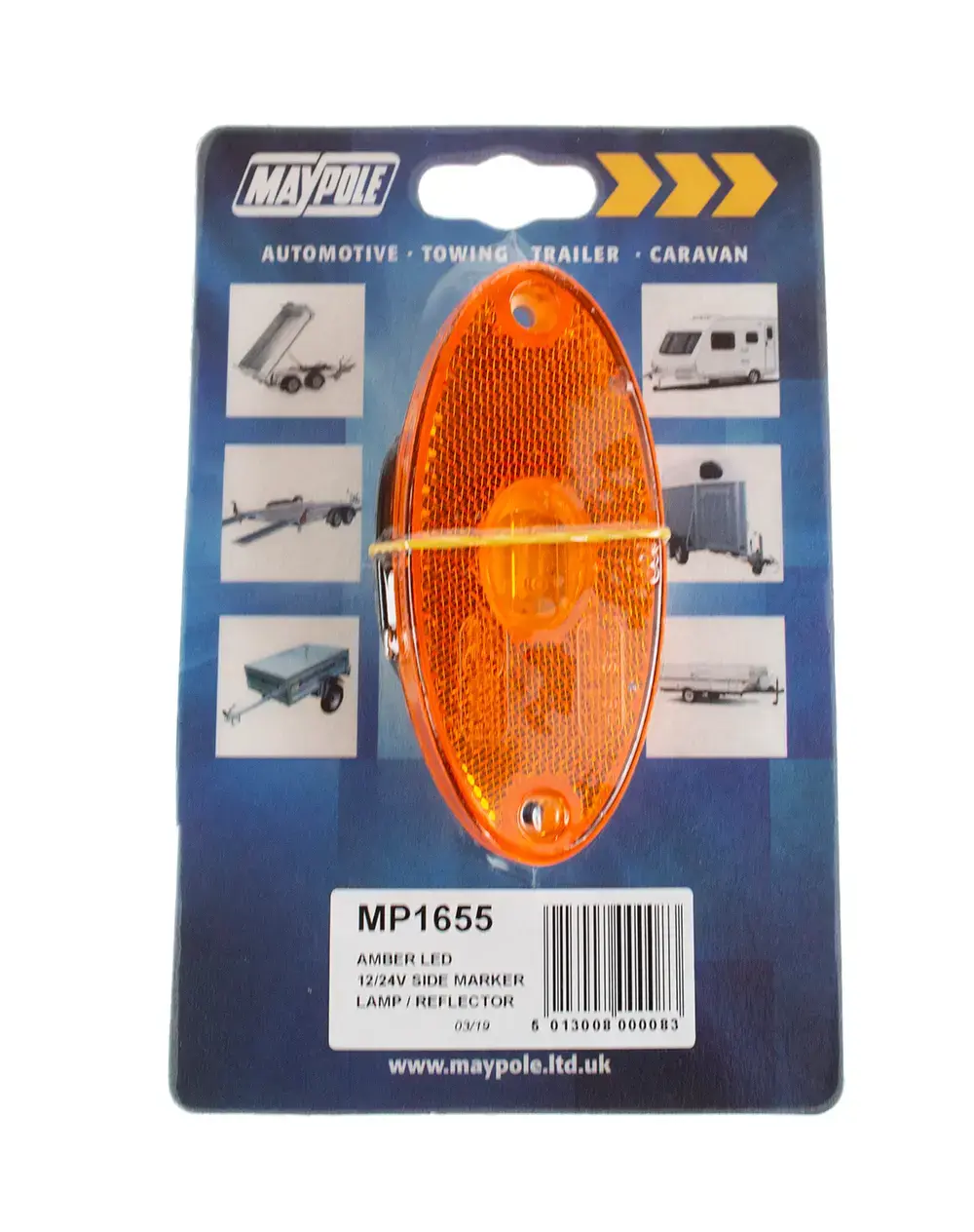 Maypole 12-24V Slim Line Oval LED Amber Marker Lamp
