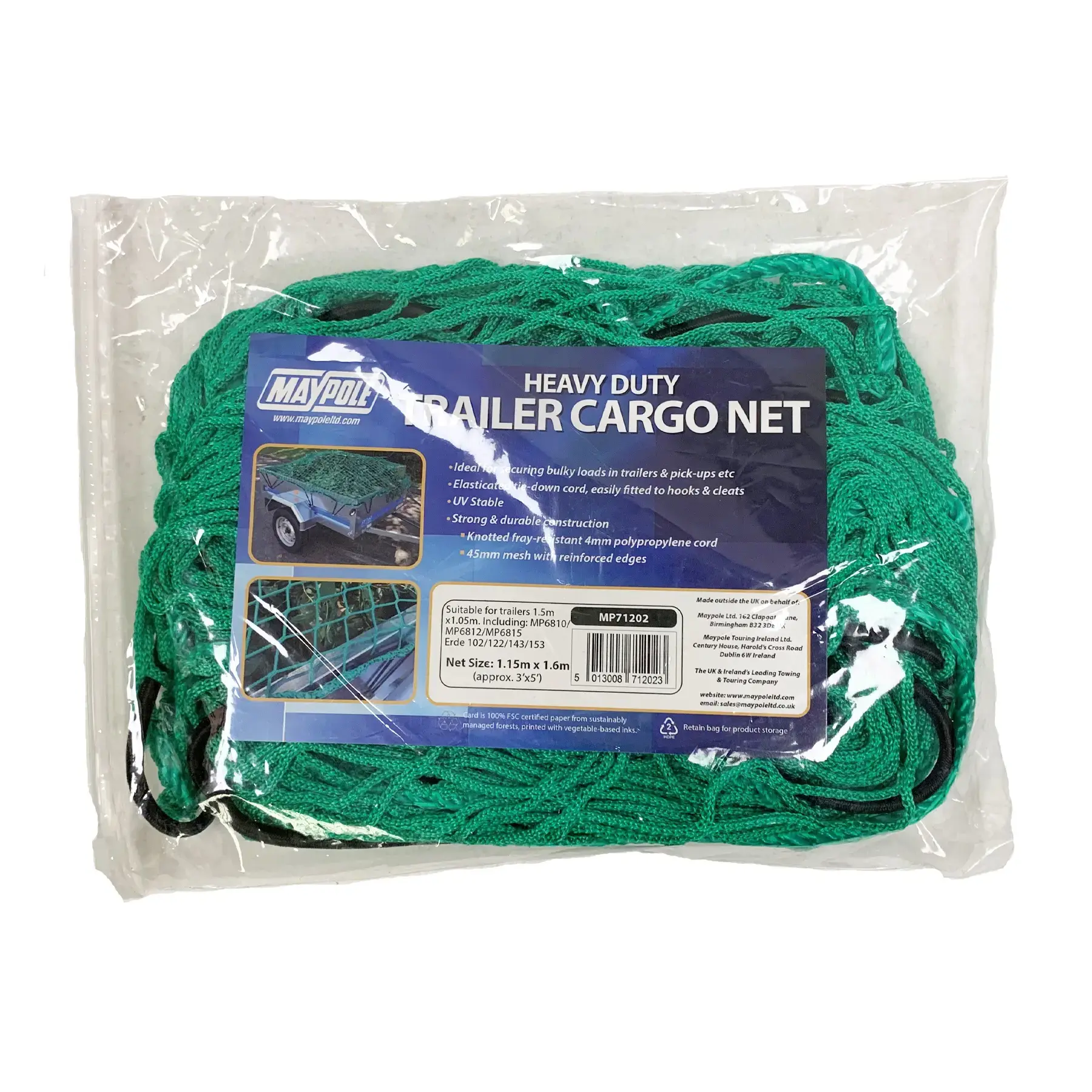 Maypole MP71202 Heavy Duty Trailer Cargo Net 1.15x1.6m