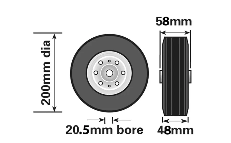 Maypole MP228 200mm Steel Wheel For Jockey Wheels