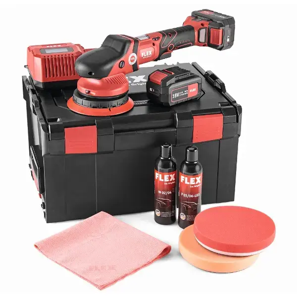 Flex Free Spinning Roto Random Orbit 18V Cordless Polisher Polishing Set XFE 15-150 1