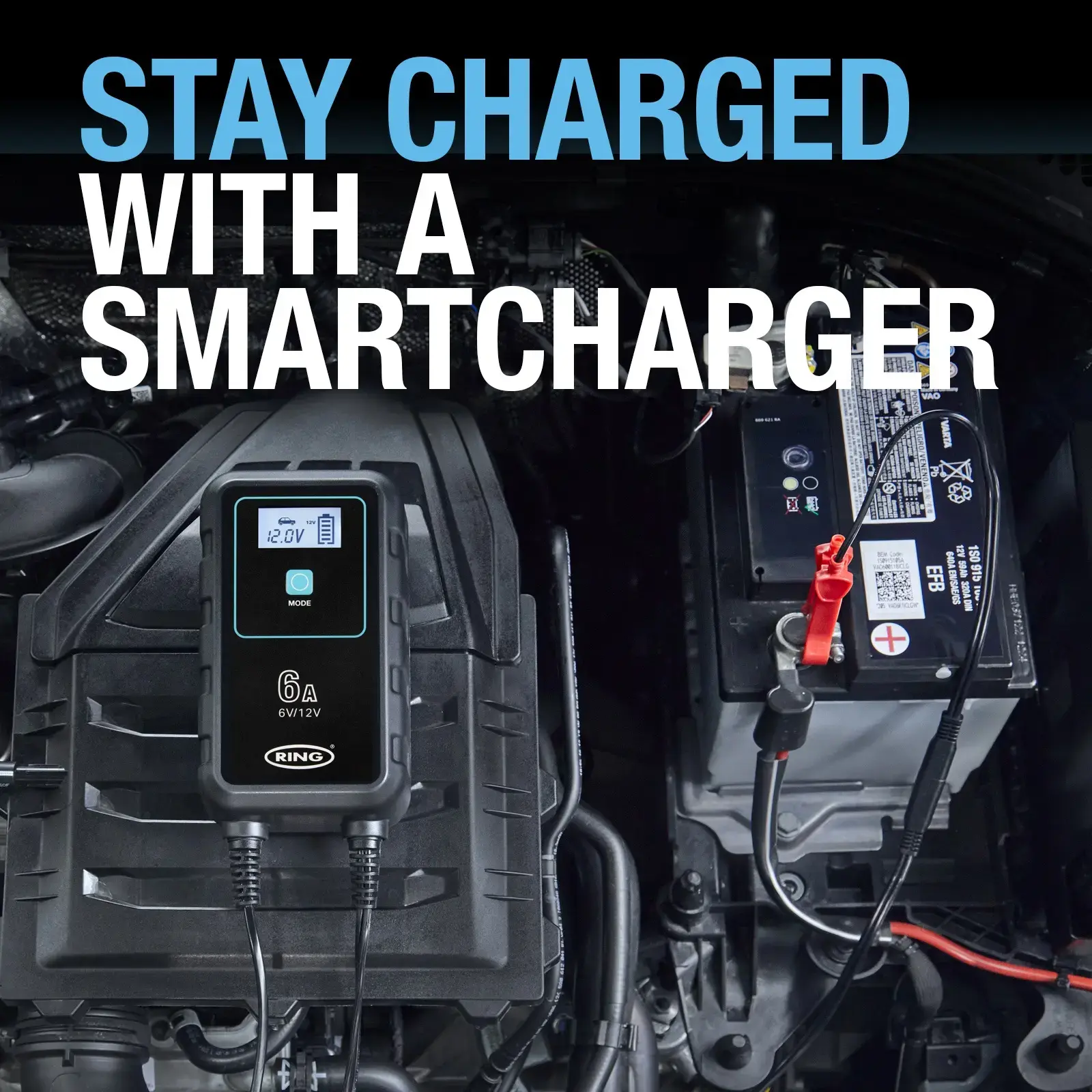 Ring Auto RSC906 SMARTCHARGE 6 Charger & Maintainer Lithium Battery Compatible 6V / 12V