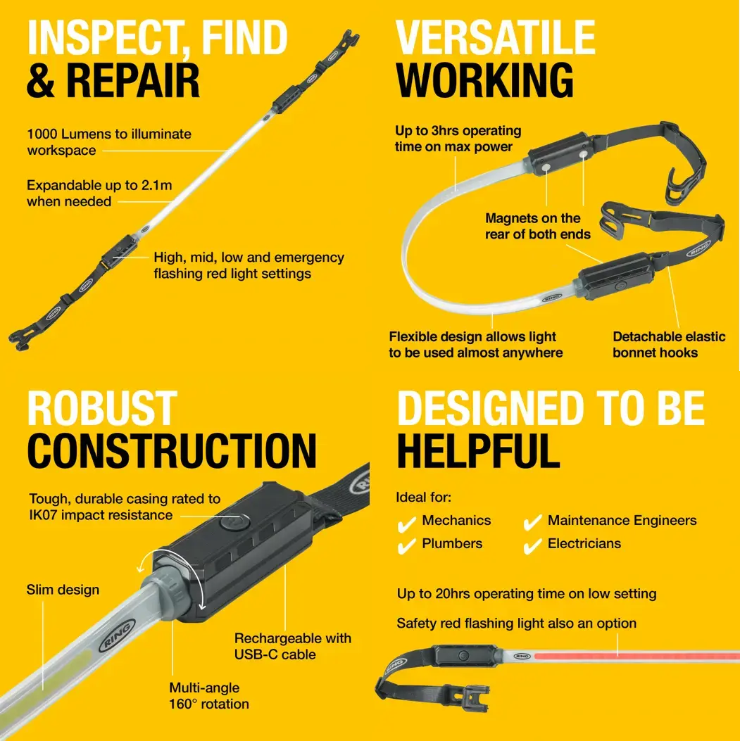 Ring Auto Magflex 1000 Super Flex Utility Light RUBL1500