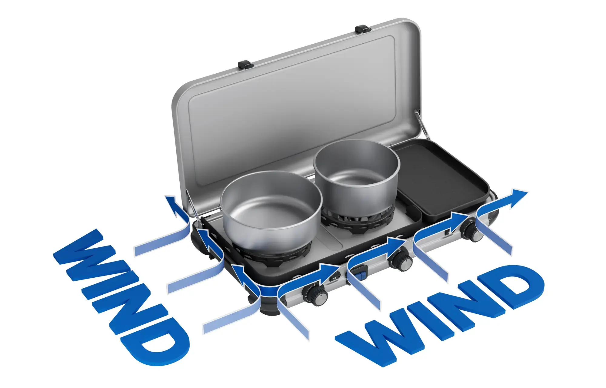 Campingaz Camping Kitchen™ 2 Multi-Cook Double Burner Portable Camping Gas Stove and Sid