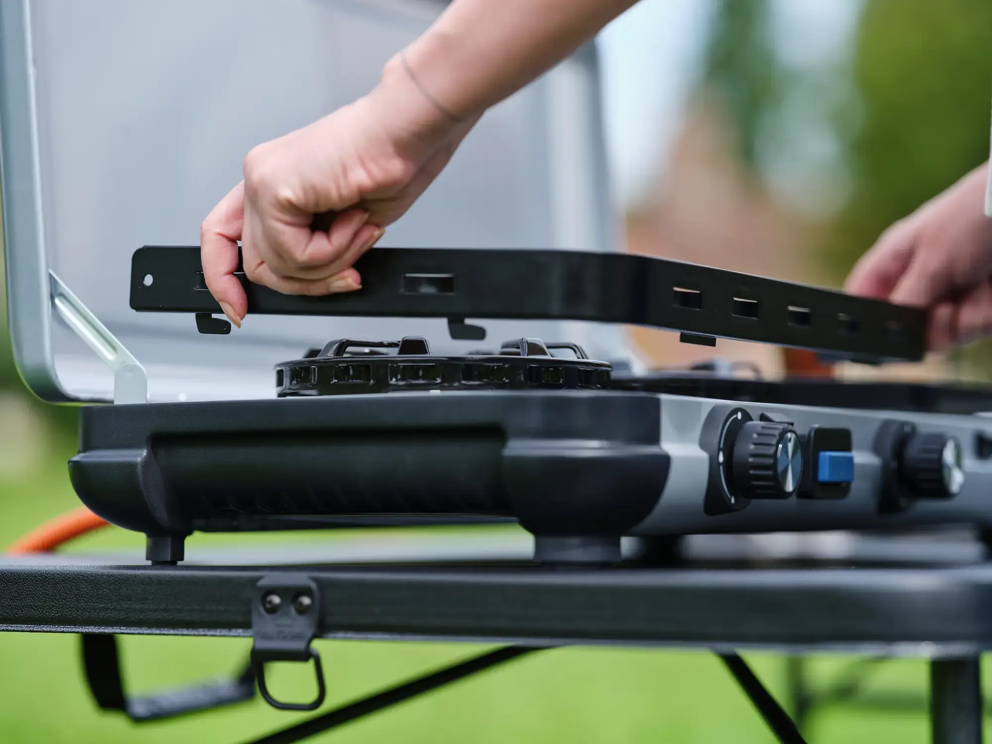 Campingaz Camping Kitchen™ 2 Multi-Cook Double Burner Portable Camping Gas Stove and Sid