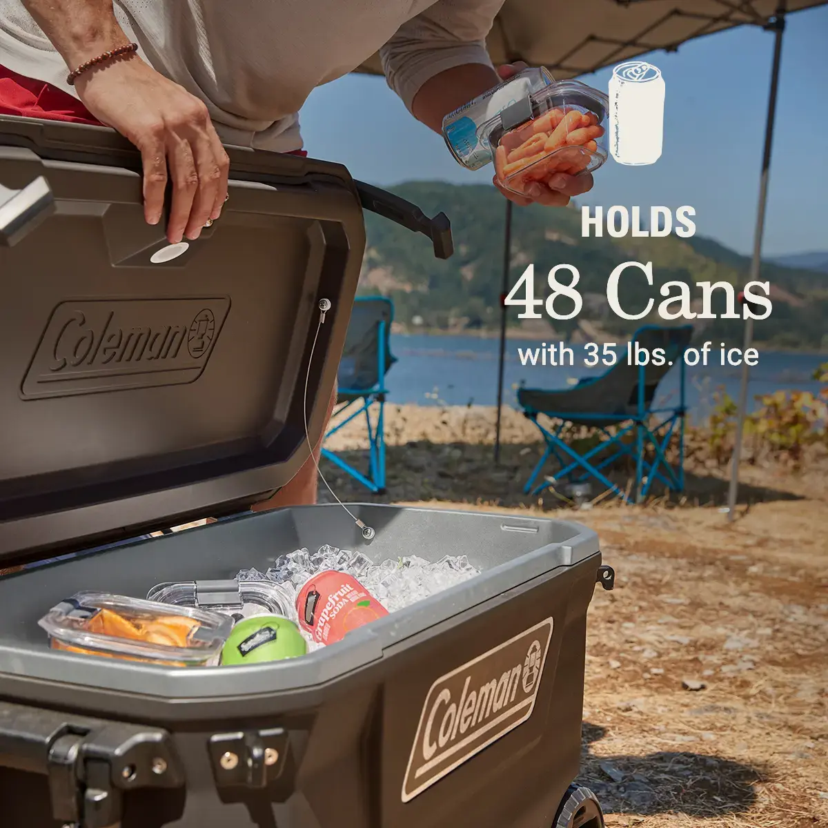 Coleman 65QT Convoy Wheeled Cooler Box 66L