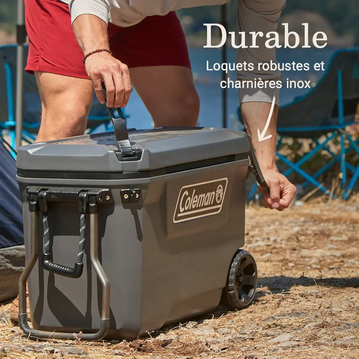 Coleman 65QT Convoy Wheeled Cooler Box 66L