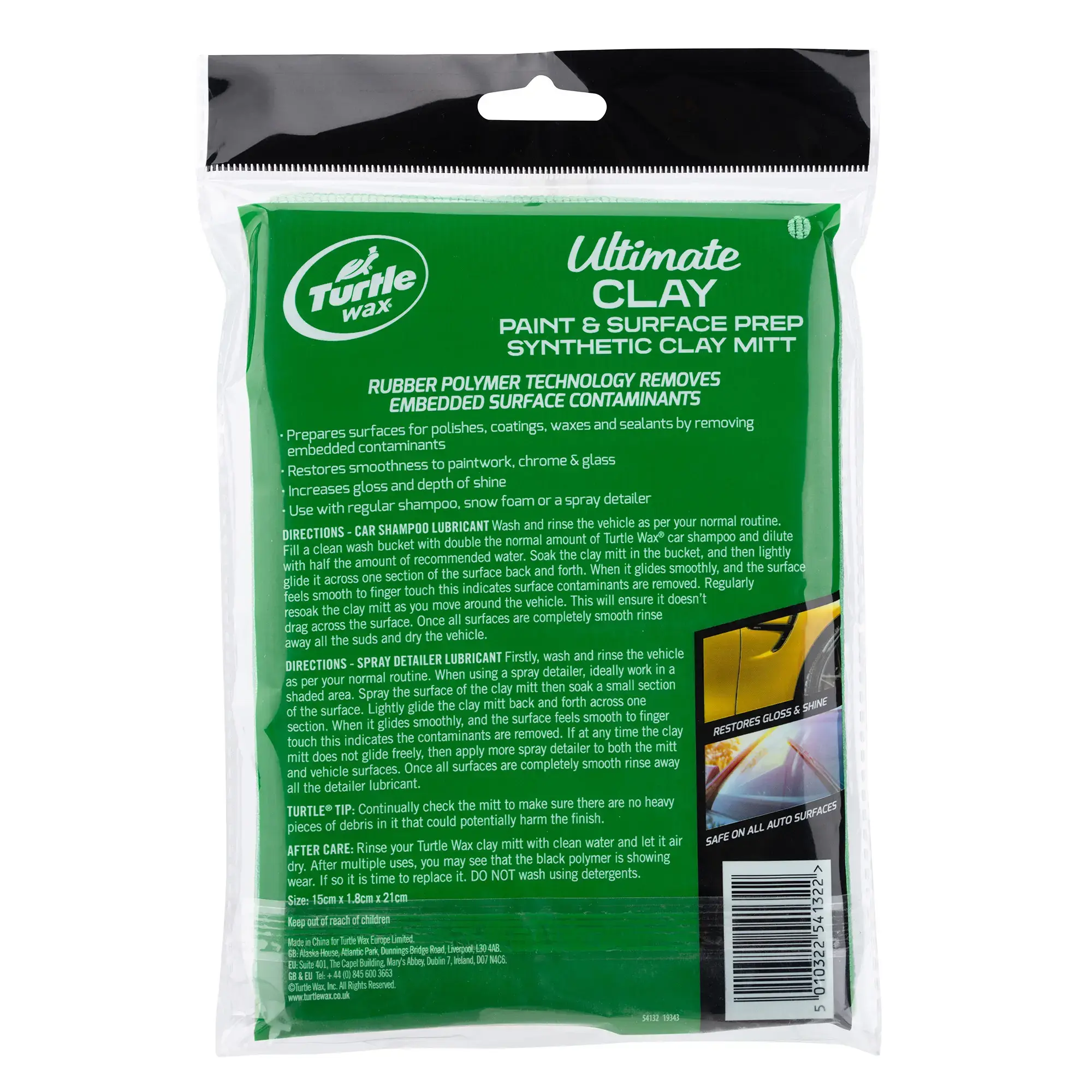 Turtlewax Ultimate Clay Paint & Surface Prep Synthetic Mitt