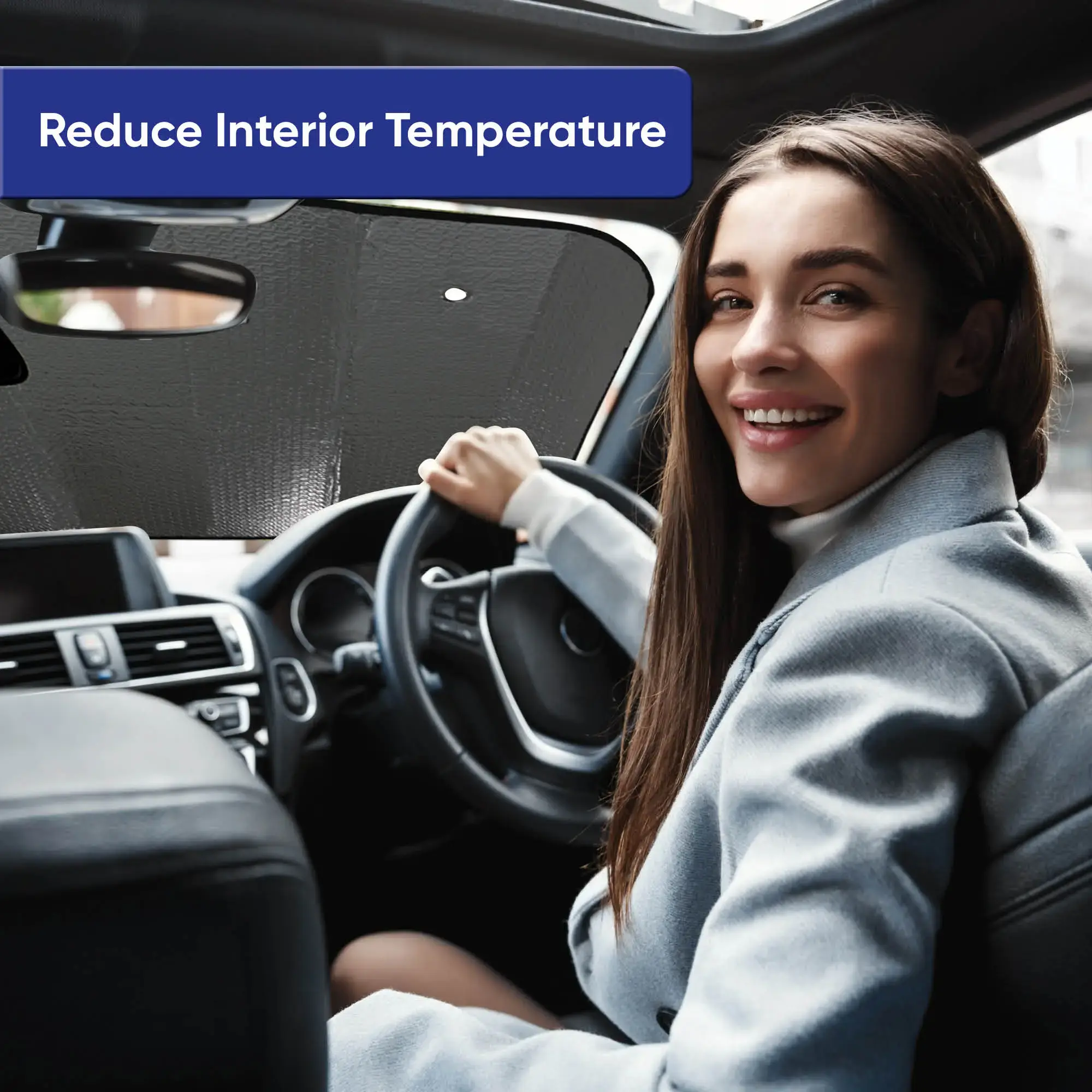 Streetwize PREMIUM FOLDING SUNSHADE 130 X 60CM