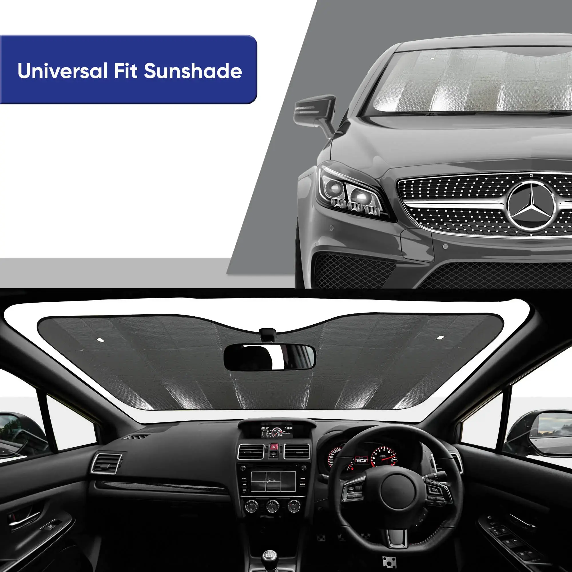 Streetwize PREMIUM FOLDING SUNSHADE 140 X 70CM