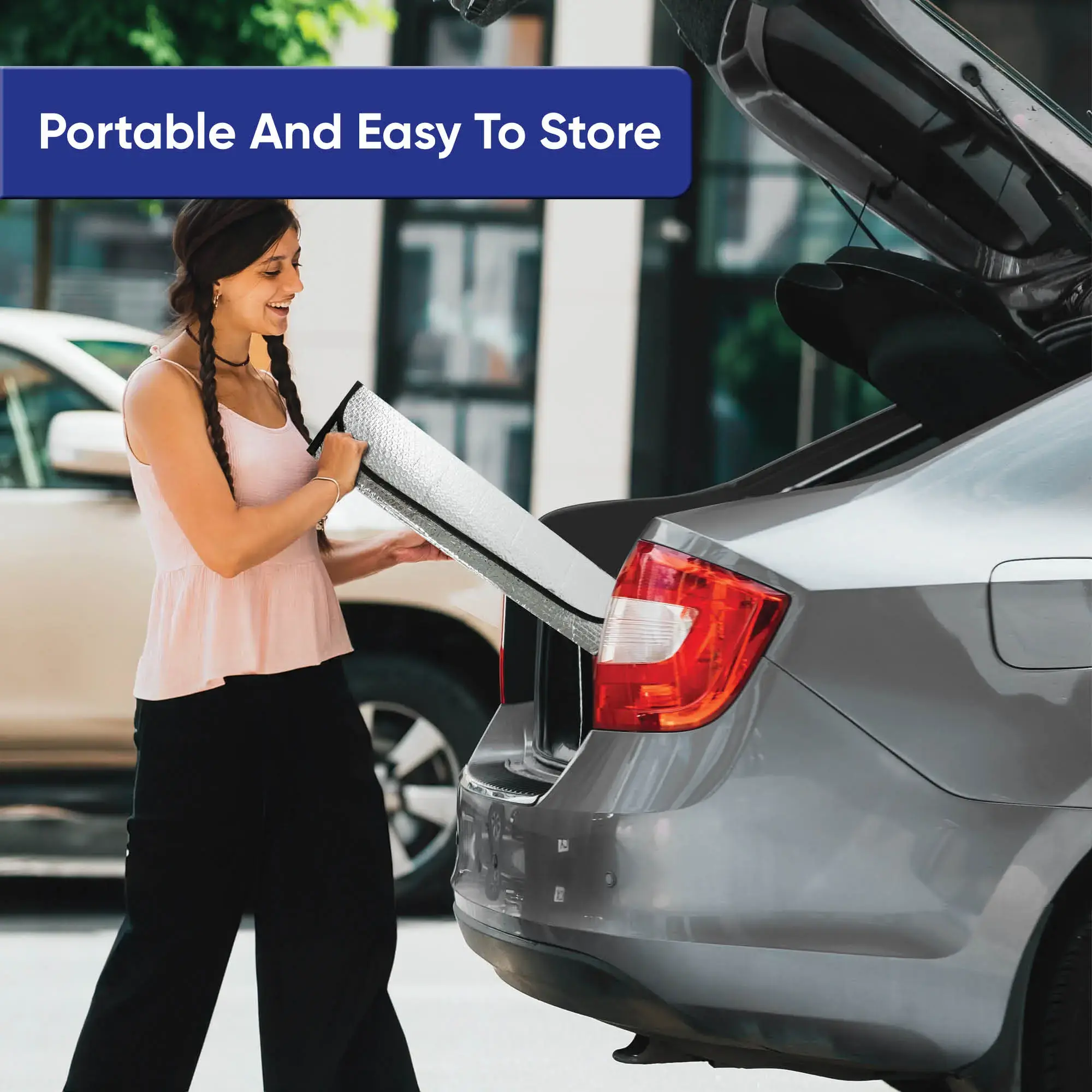 Streetwize PREMIUM FOLDING SUNSHADE 140 X 70CM