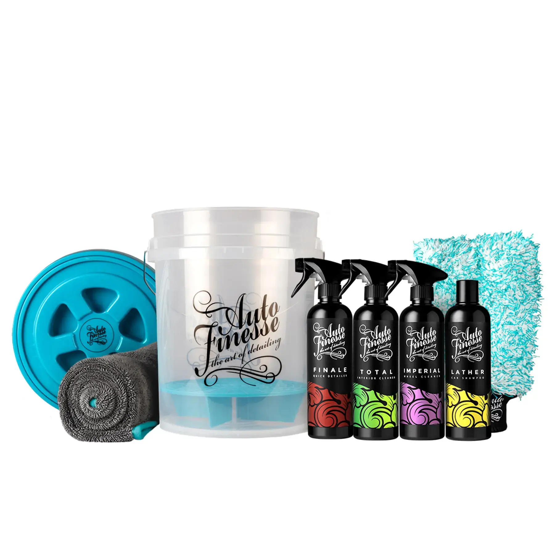 Auto Finesse Pre Filled Bucket Bundle + Lid (8 Piece Kit)