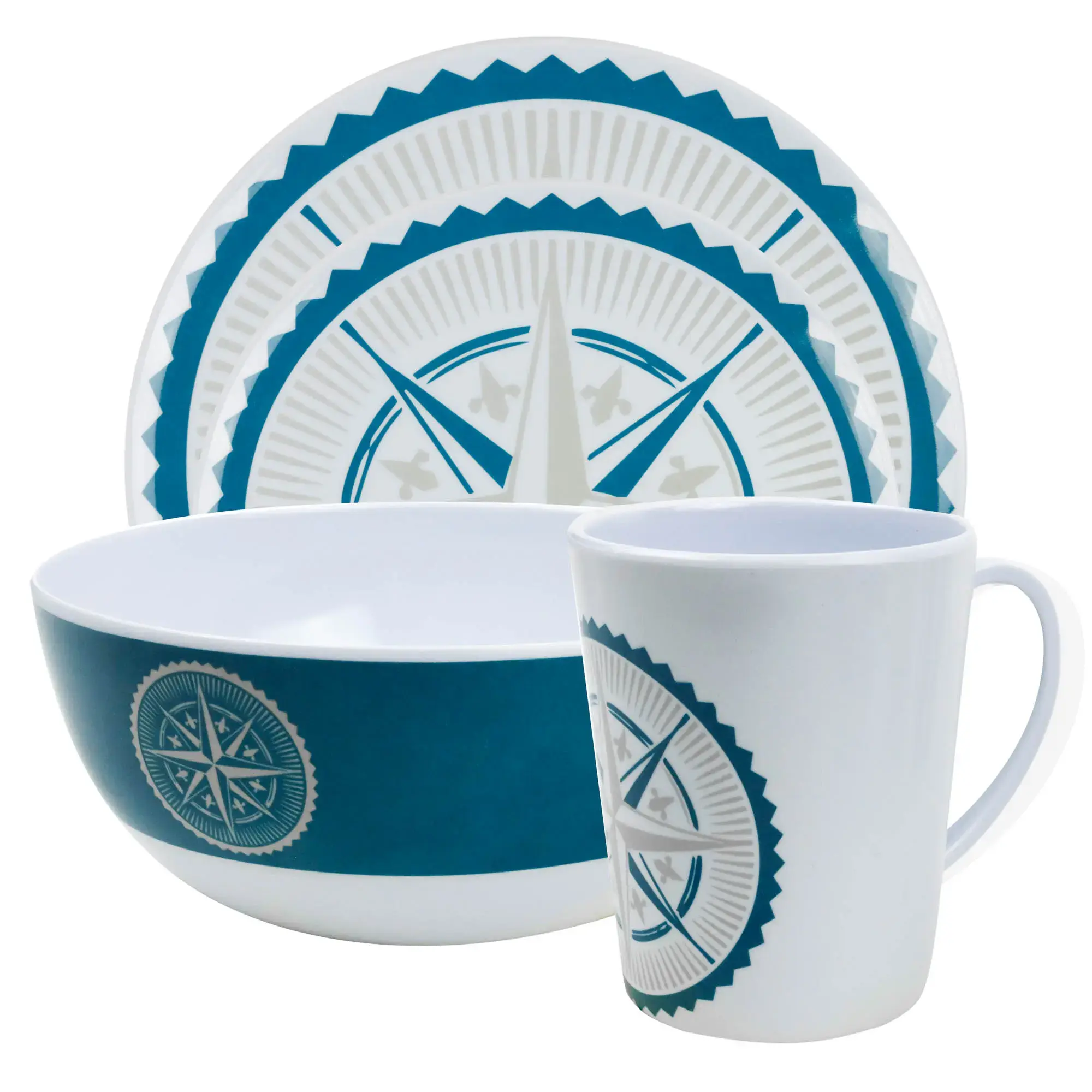 Streetwize 16 Piece Melamine Set Caravan Camping - Nautica