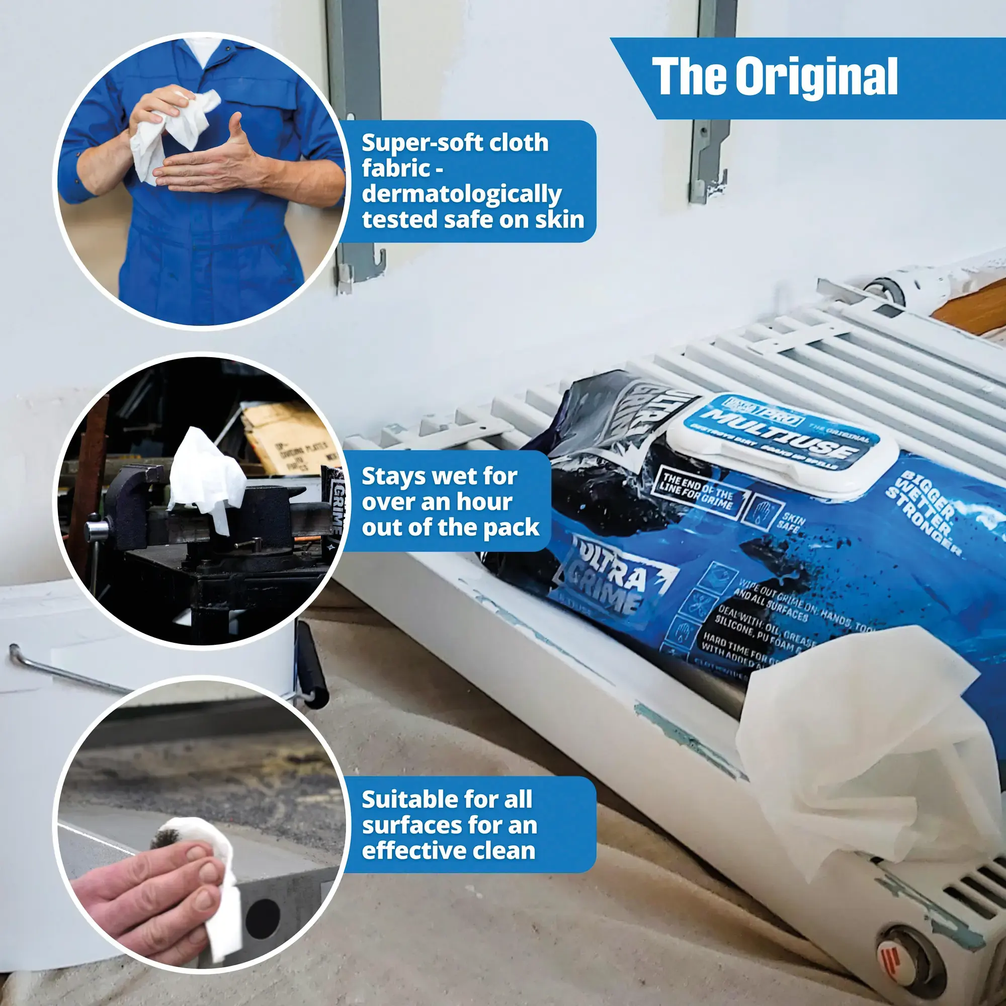 UltraGrime Pro Multiuse XXL Clothwipes 100 Pack