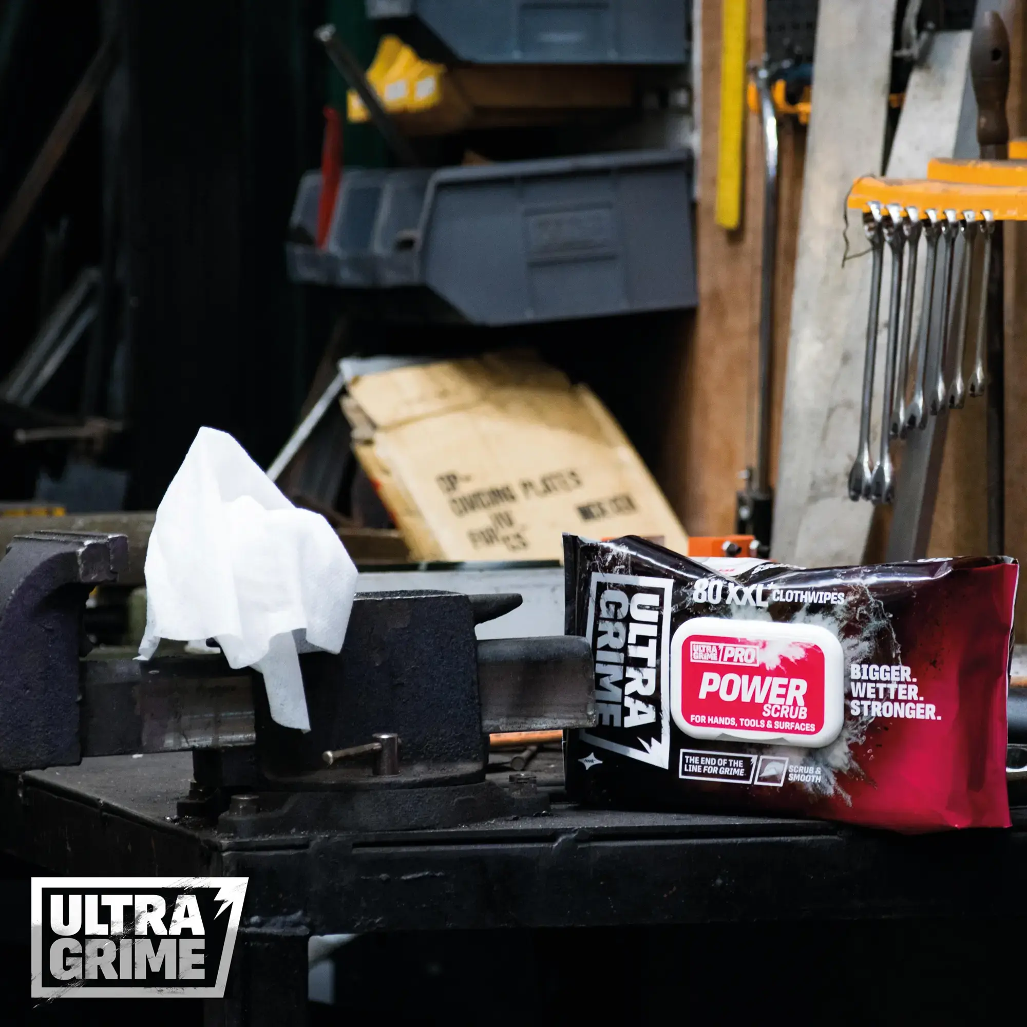UltraGrime Pro Power Scrub XXL Clothwipes 80 Pack