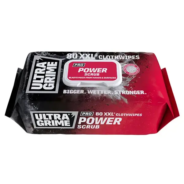 UltraGrime Pro Power Scrub XXL Clothwipes 80 Pack