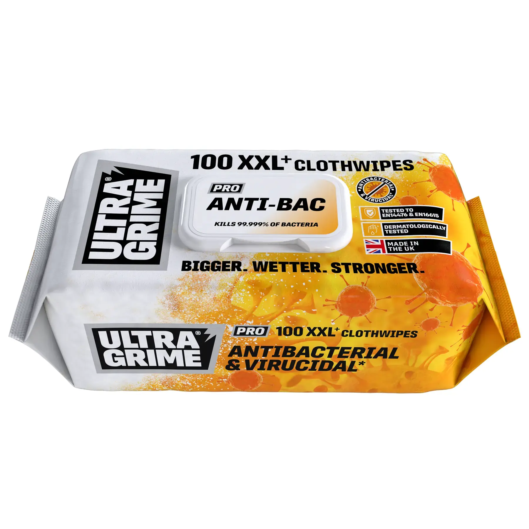 UltraGrime Pro Anti-Bac XXL Clothwipes 100 Pack