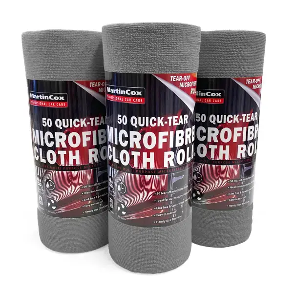 Martin Cox Roll Of 50 Quick Tear Microfibre Cloths Grey