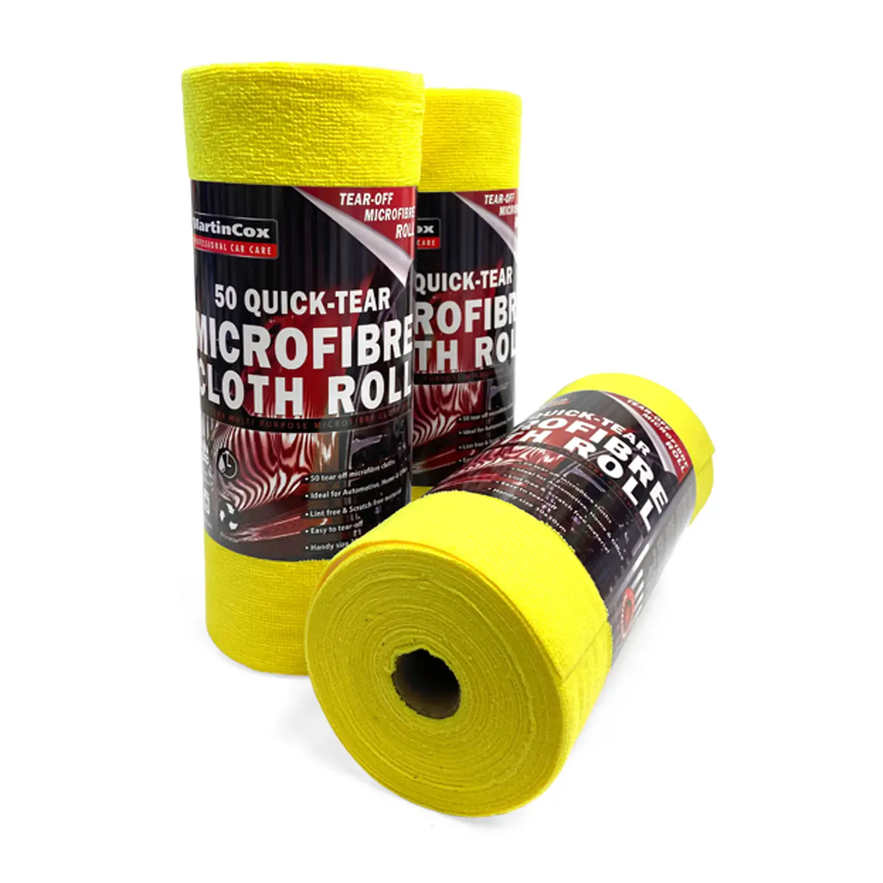 Martin Cox Roll Of 50 Quick Tear Microfibre Cloths Yellow