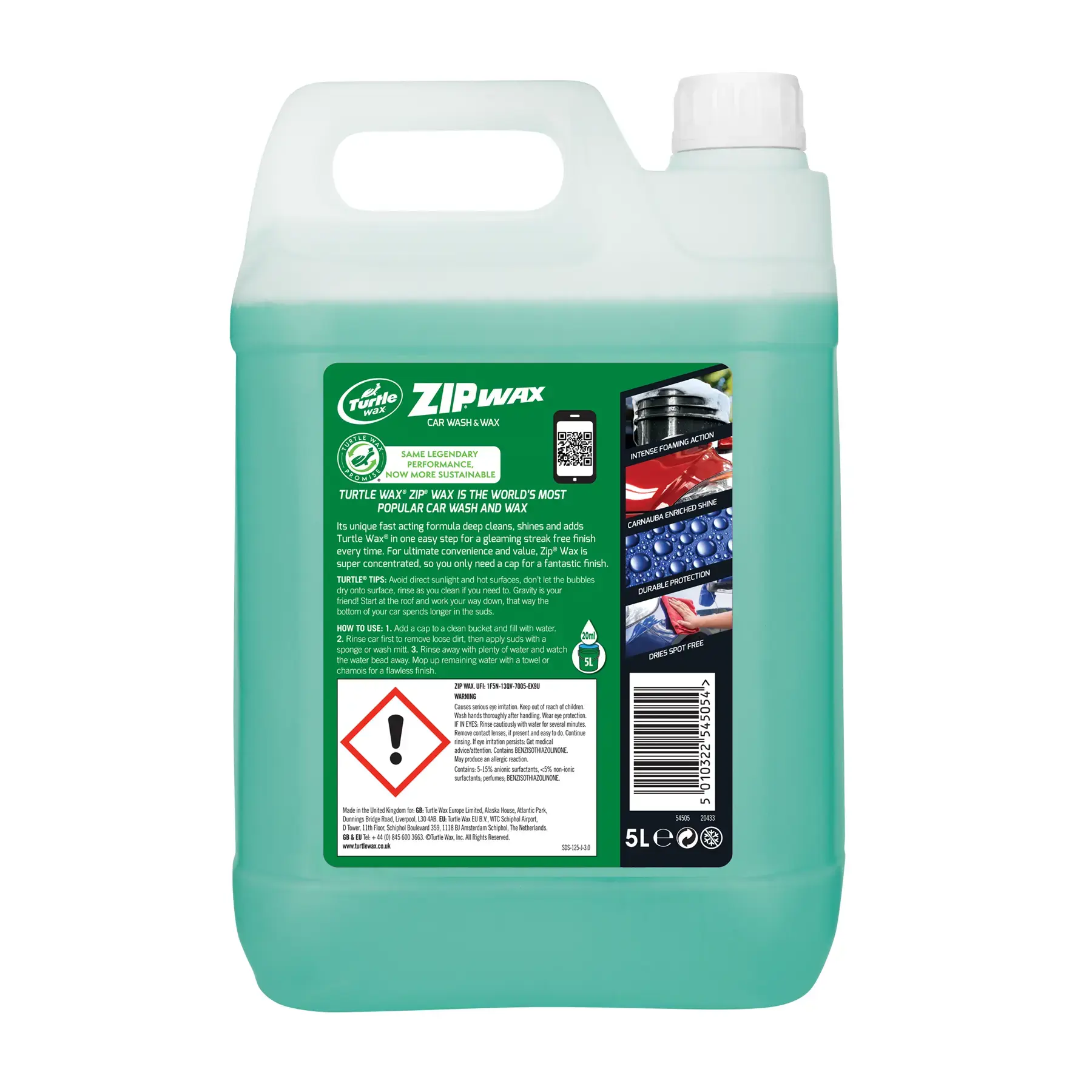 Turtlewax Zip Wax Car Wash & Wax 5Ltr