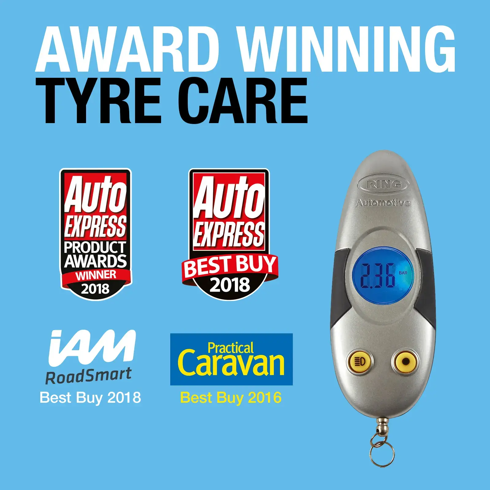 Ring Auto RTG4 Digital Keyring Tyre Pressure Gauge