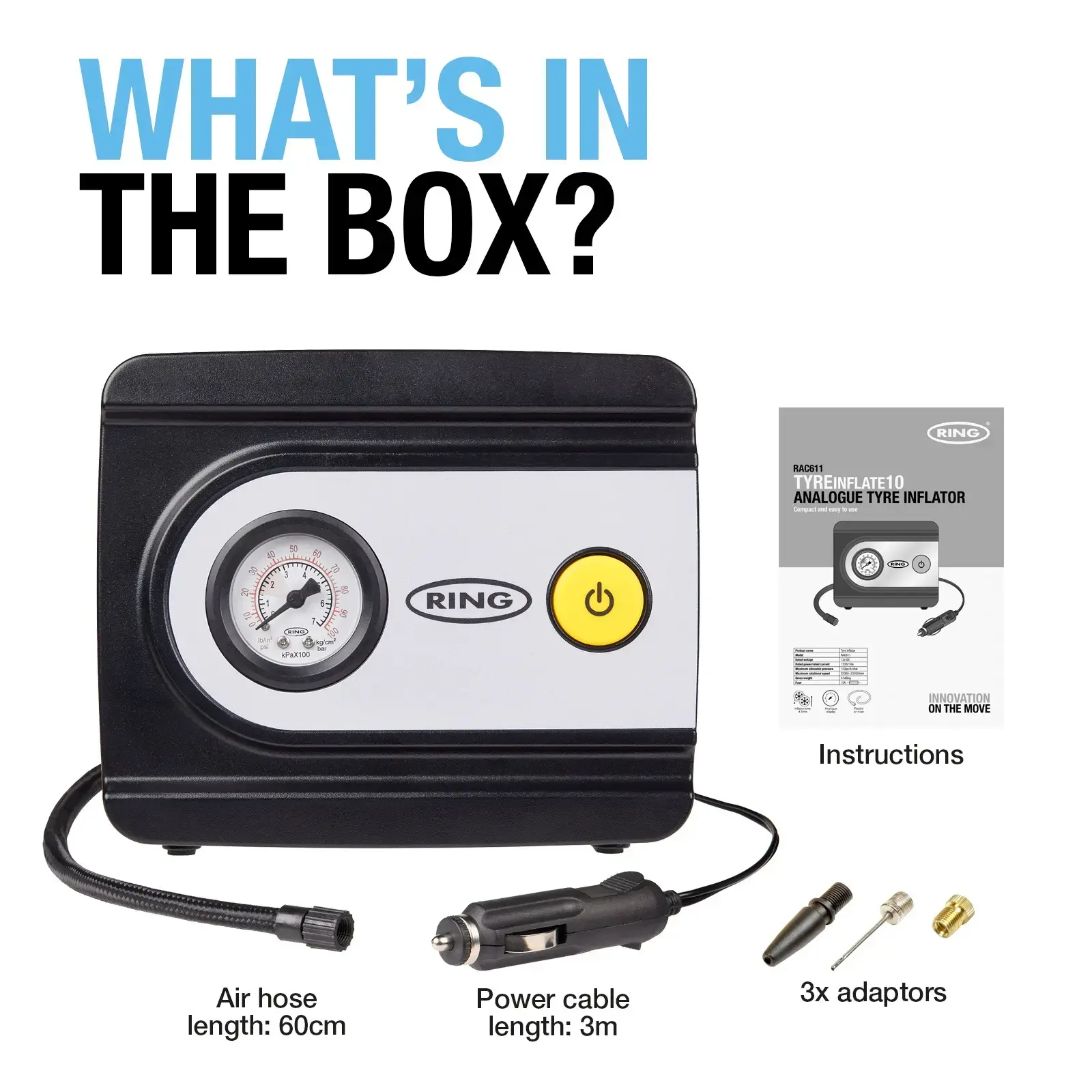 Ring Auto RAC611 TYREinflate 10Analogue Tyre Inflator