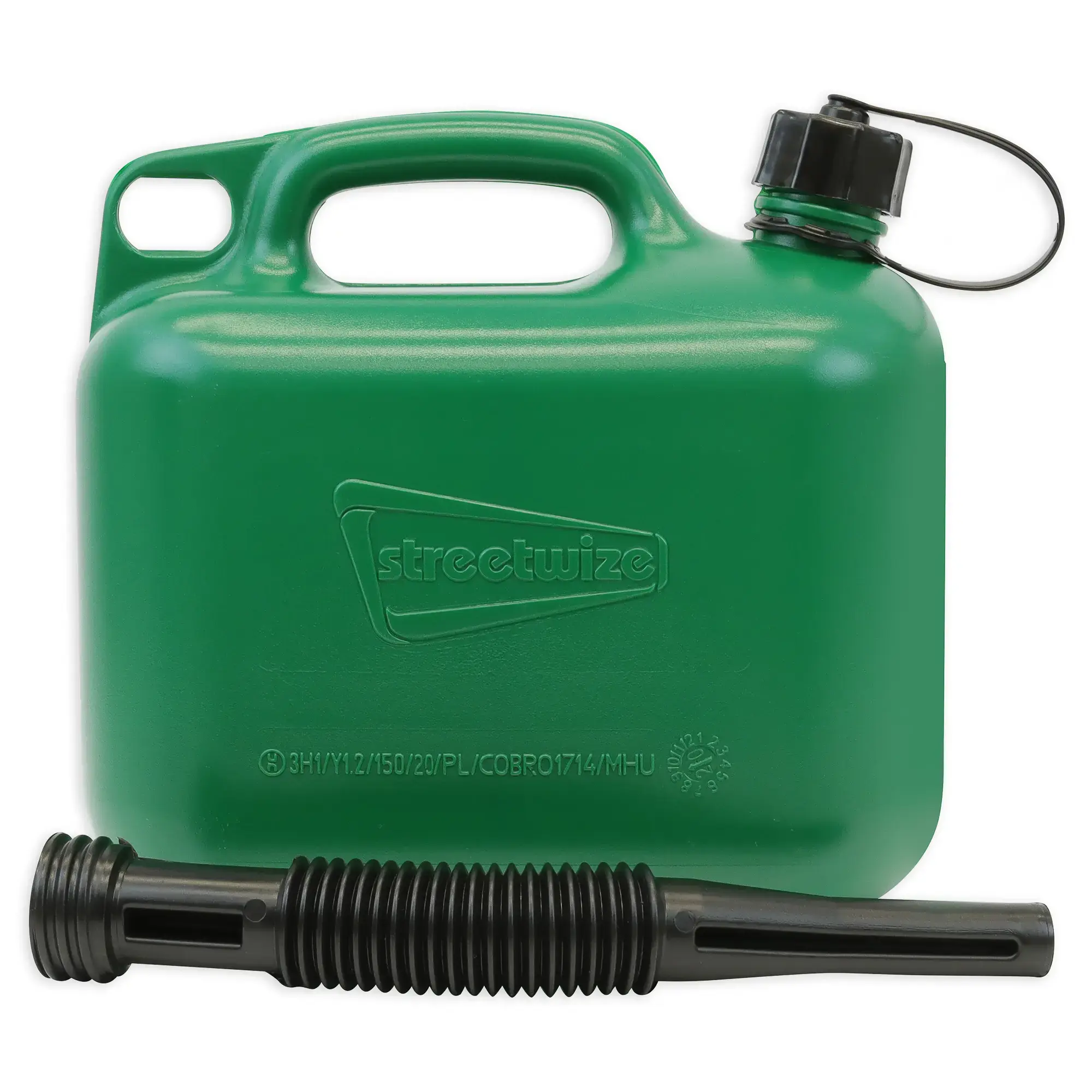 Streetwize 5L Plastic Green Fuel Can (Unleaded)