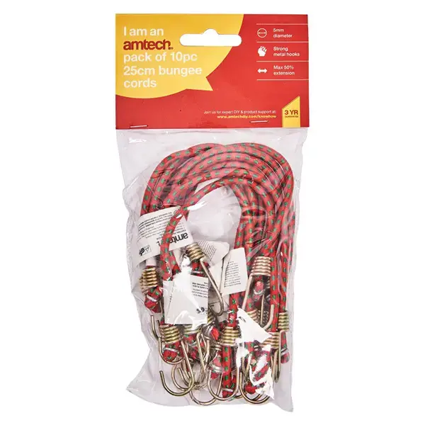 amtech 10pc 10Inch Mini Bungee Cords