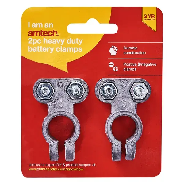 amtech 2pc Heavy Duty Battery Clamps
