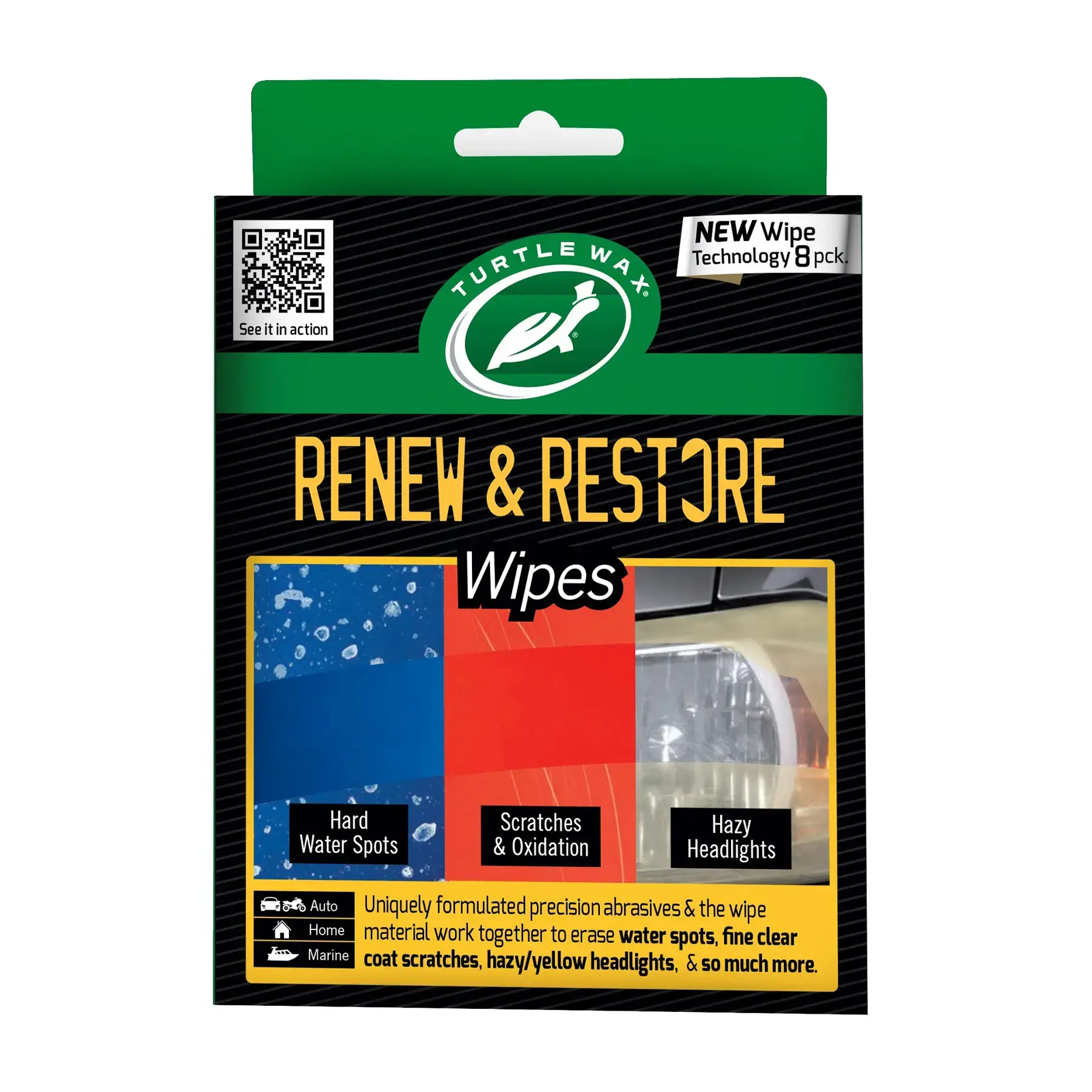 Turtlewax Renew & Restore Wipes 8 Pack