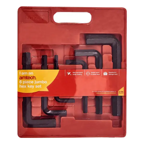 amtech 6pc Jumbo Hex Key Set