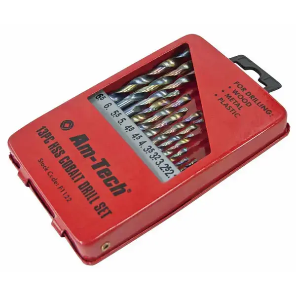 amtech High Speed Cobalt Drill Set (13 Pieces)