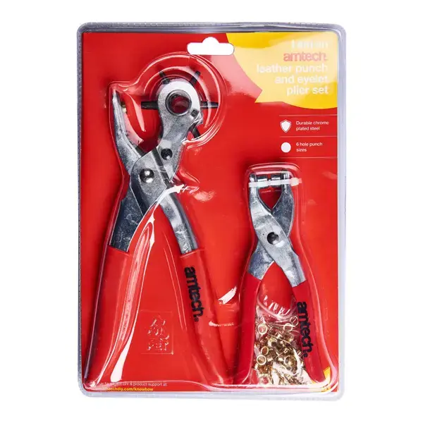 amtech Leather Punch & Eyelet Plier Set - With 100pc Eyelets