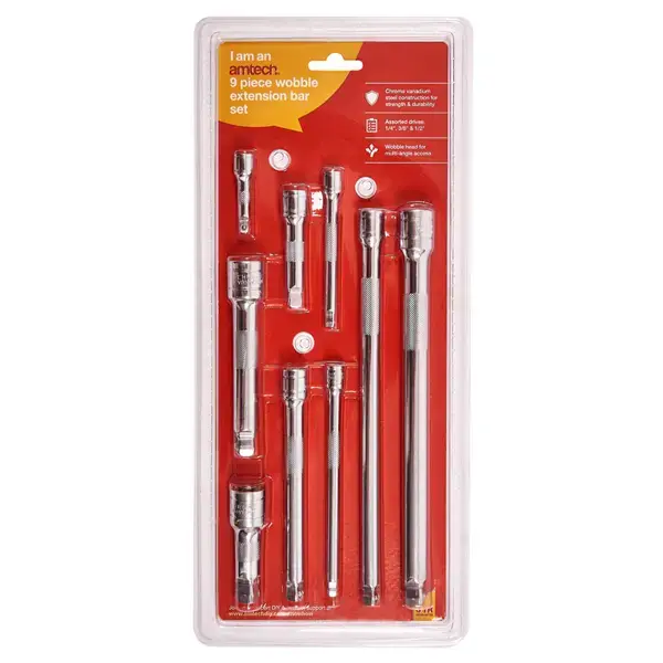 amtech 9pc Wobble Extension Bar Set