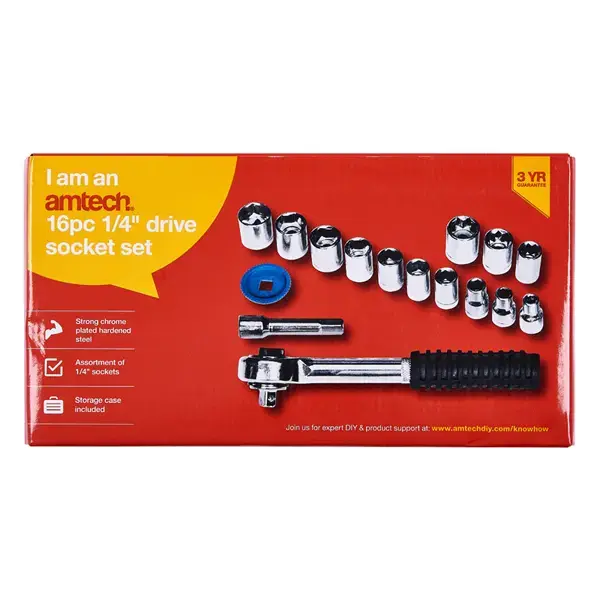 amtech 16pc 1/4Inch Drive Socket Set