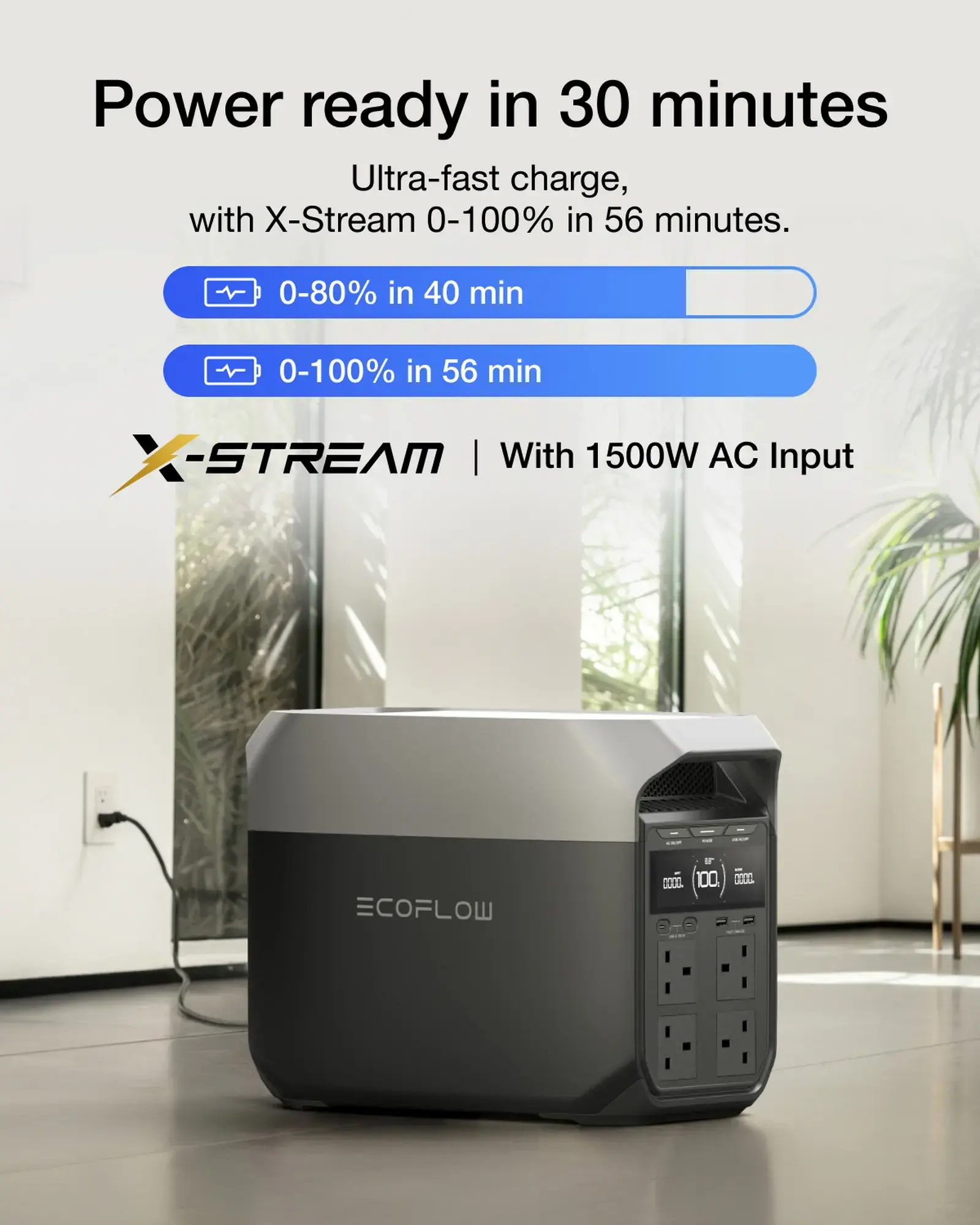 EcoFlow DELTA 3 1024Wh Capacity | 1800W Output  | 500W Solar Input