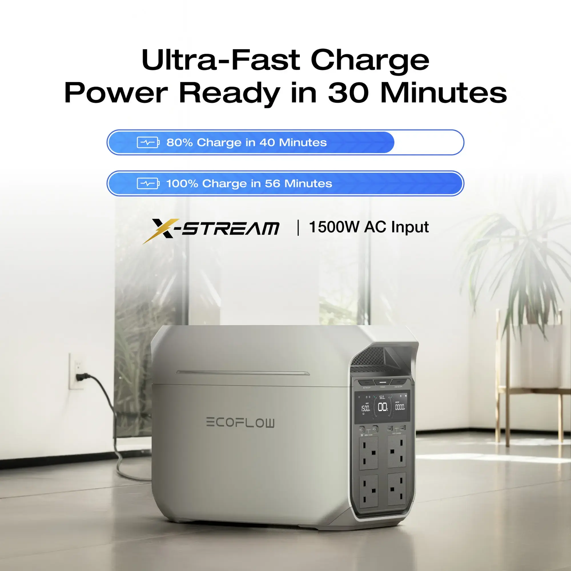 EcoFlow DELTA 3 1536Wh Capacity | 1800W Output  | 500W Solar Input