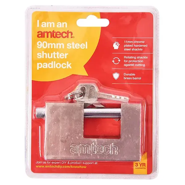 amtech 90mm Steel Shutter Padlock