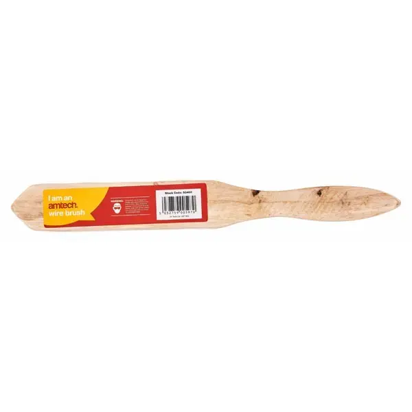 amtech 4 Row Wire Brush - Wooden Handle