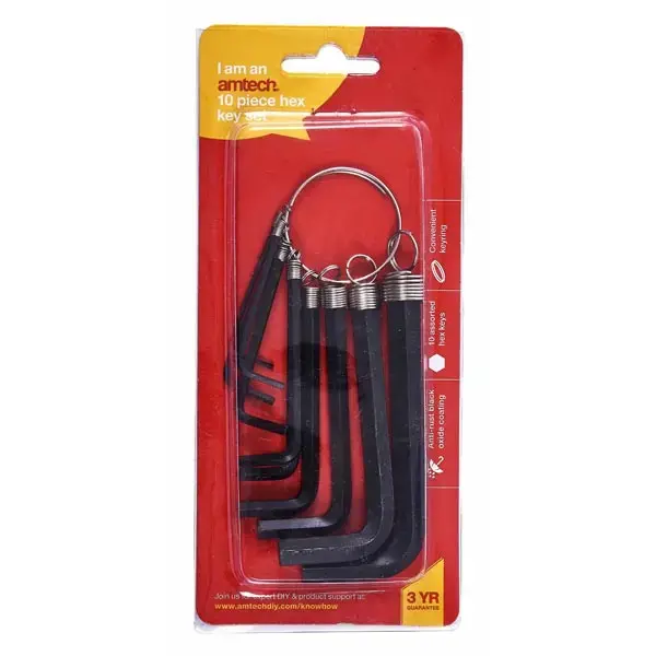amtech 10pc Hex Key Set & Keyring