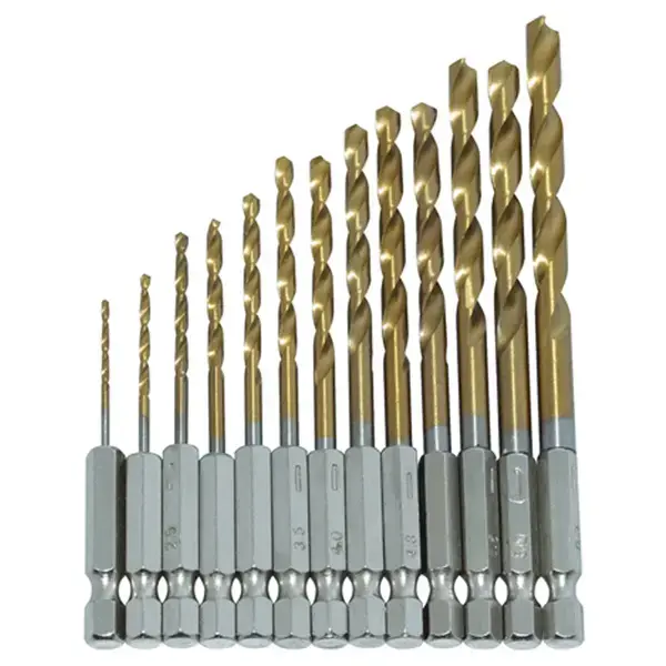amtech 13pc 1/4" Titanium Coated HSS Drill Bit Set