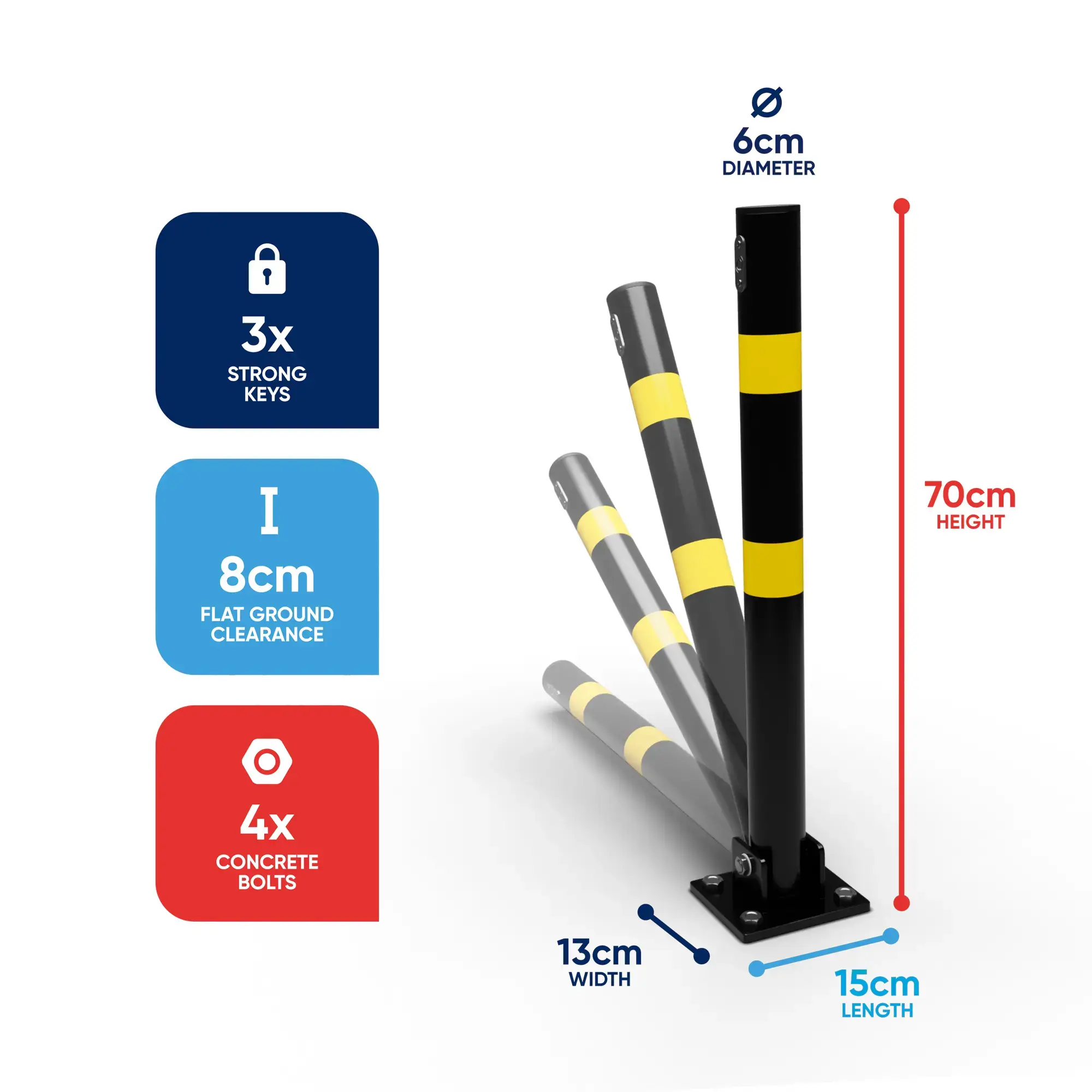 Streetwize Folding Parking Post (Round)